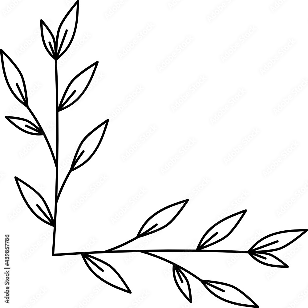 Fototapeta premium Leaf Plant Line Art Illustration