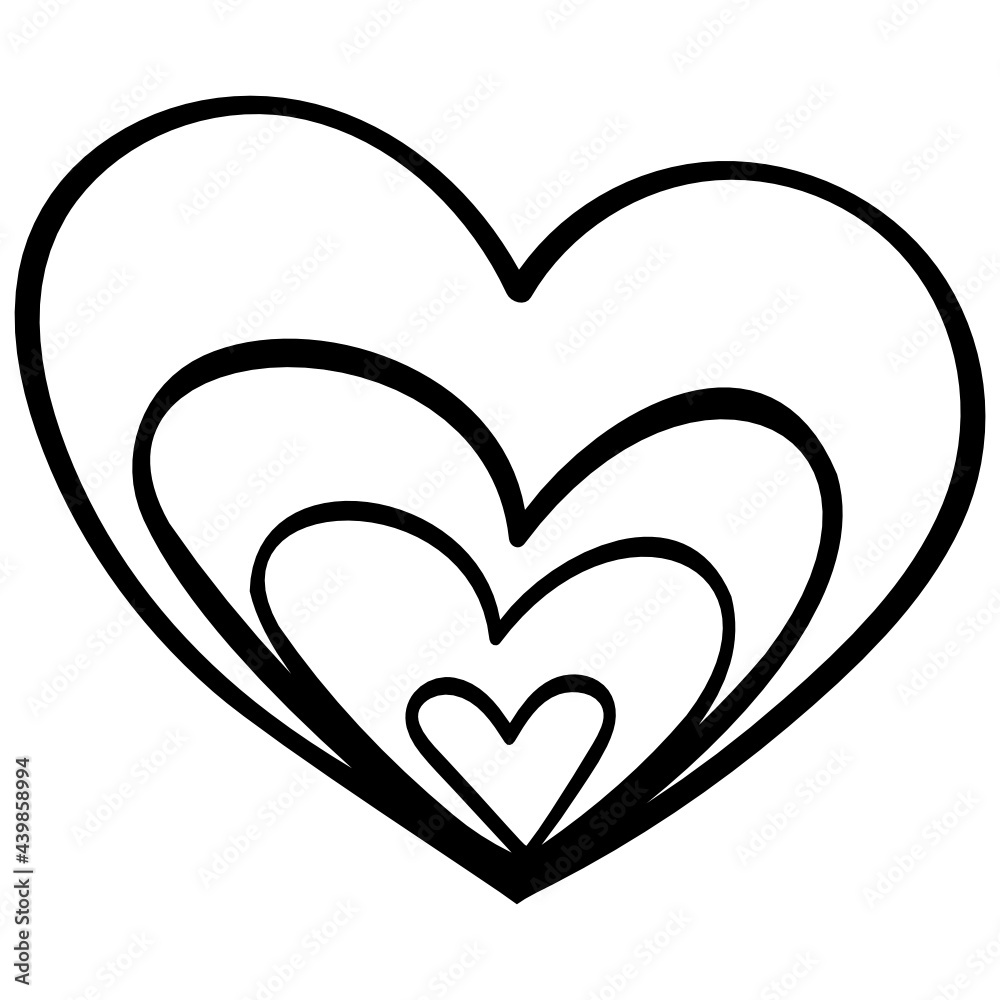 Vector illustration Heart shape icon Hand drawn doodle style Vector illustration Heart shape icon Hand drawn doodle style