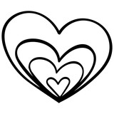 Vector illustration Heart shape icon Hand drawn doodle style