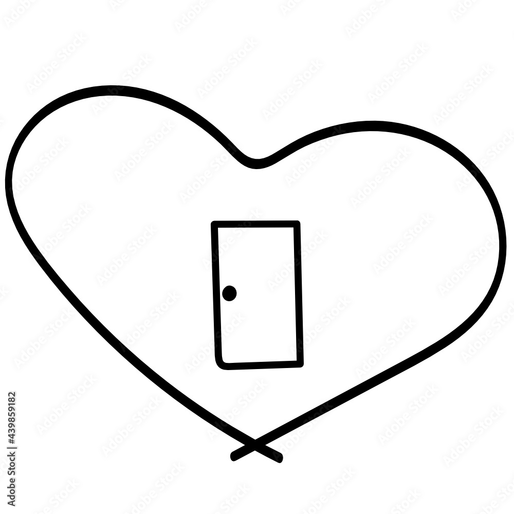 Obraz premium Vector illustration Heart shape icon Hand drawn doodle style