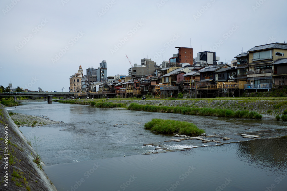 Kamogawa river in Kyoto.