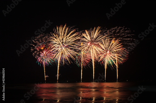art of fire works in the sea, Thailand