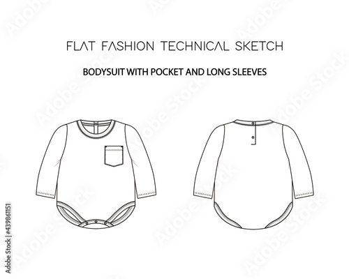 FLAT BODYSUIT WITH POCKET AND LONG SLEEVES