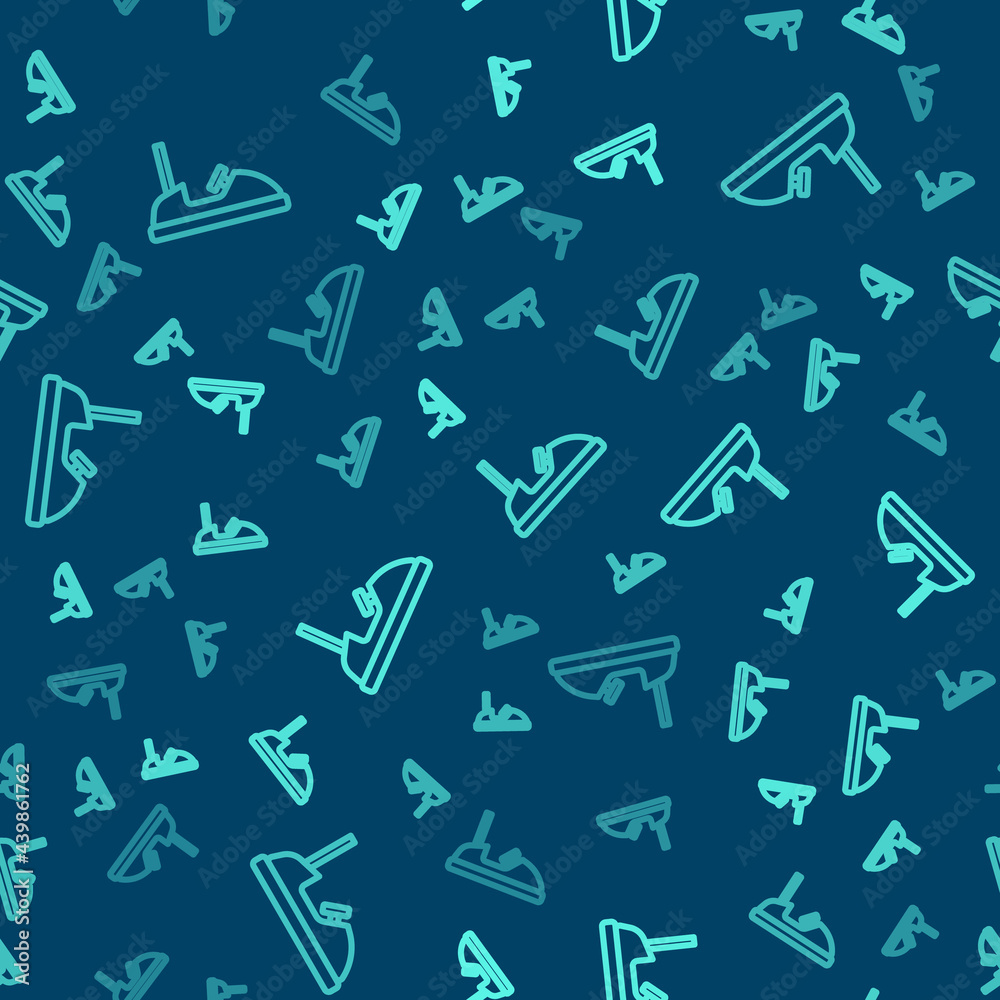 Green line Bumper car icon isolated seamless pattern on blue background. Amusement park. Childrens entertainment playground, recreation park. Vector Green line Bumper car icon isolated seamless pattern on blue background. Amusement park. Childrens entertainment playground, recreation park. Vector