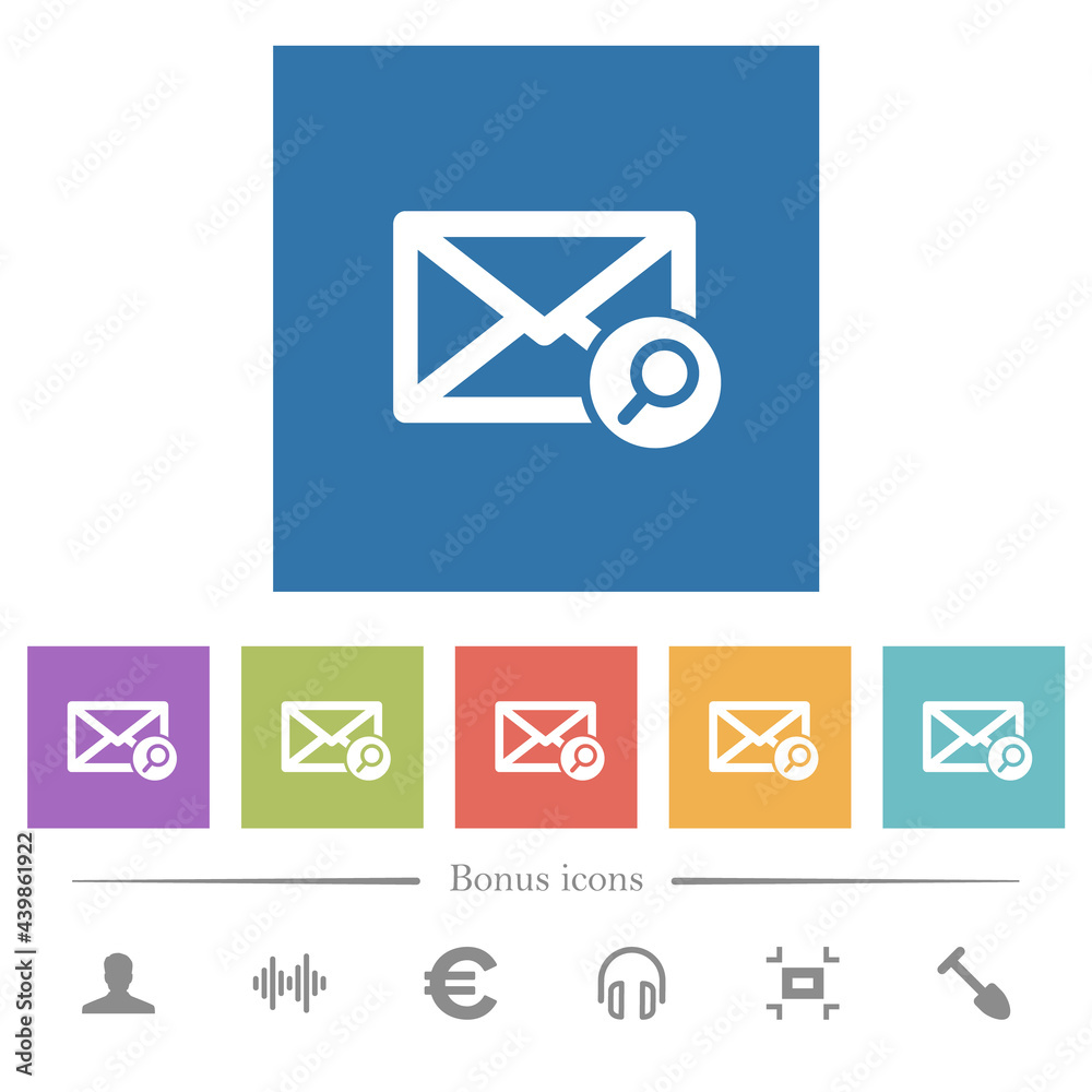 Find mail flat white icons in square backgrounds Find mail flat white icons in square backgrounds
