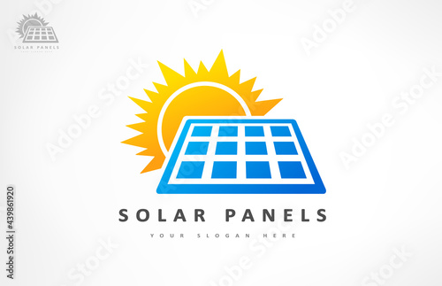 Solar panels logo vector design