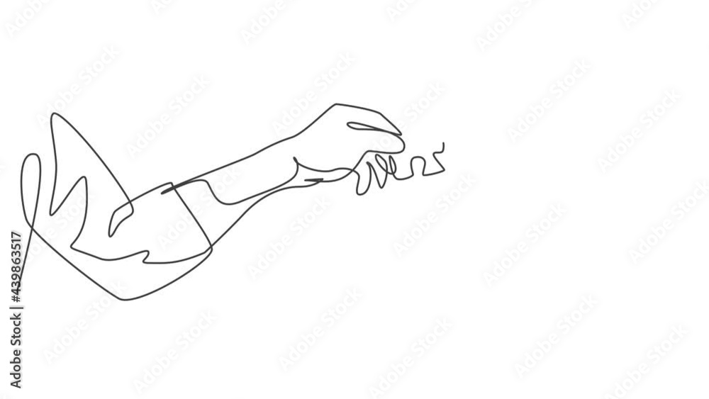 Animation of one line drawing of two hands holding puzzle pieces and want to merge. Father or mother and son teamwork to build super family. Continuous line self drawing animated. Full length motion. Animation of one line drawing of two hands holding puzzle pieces and want to merge. Father or mother and son teamwork to build super family. Continuous line self drawing animated. Full length motion.