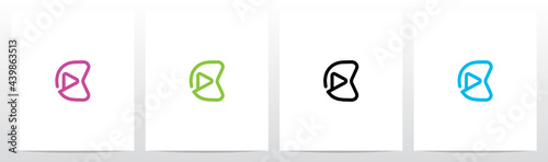 Play Symbol Outline On Letter Logo Design C