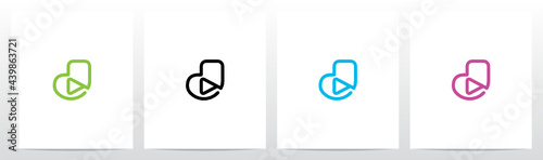 Play Symbol Outline On Letter Logo Design J