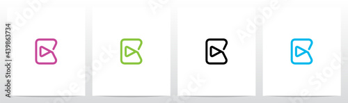 Play Symbol Outline On Letter Logo Design K