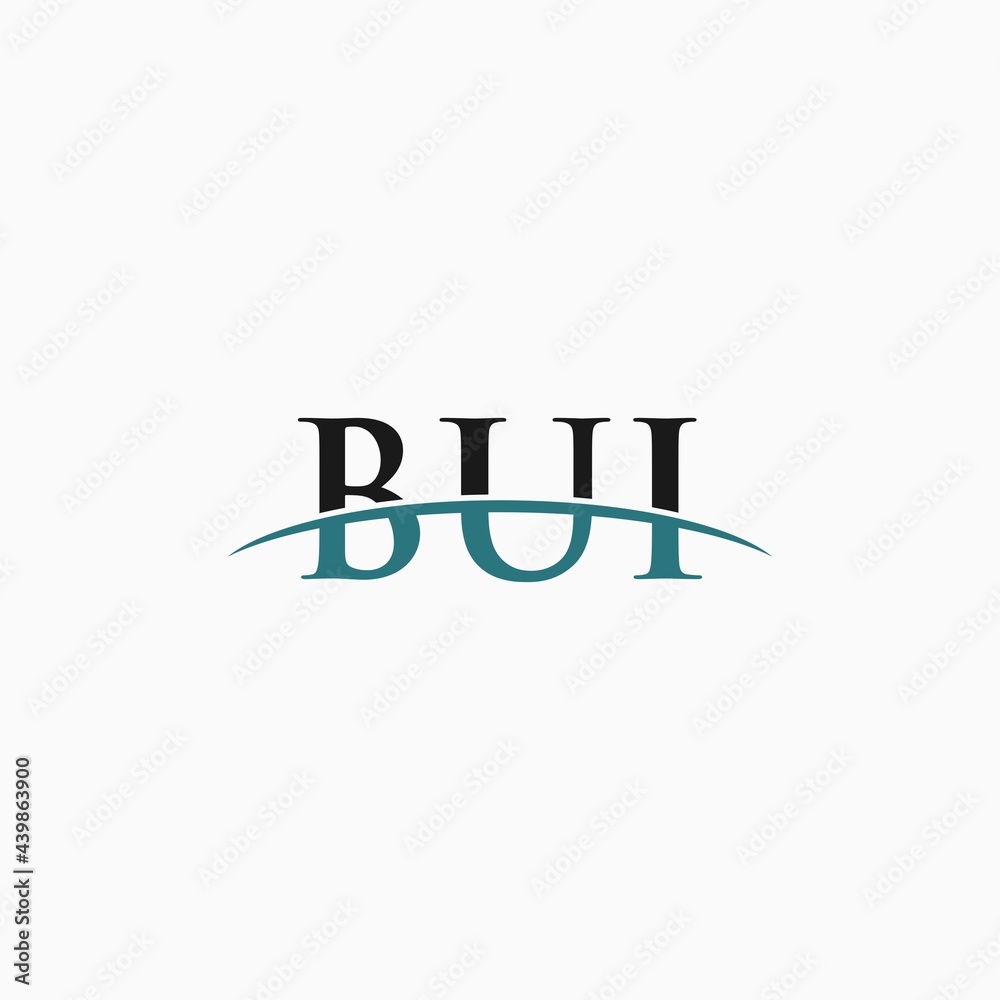 BUI initial swoosh horizon, letter logo designs vector