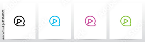 Play Symbol Outline On Letter Logo Design Q