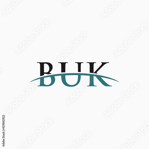 BUK initial swoosh horizon, letter logo designs vector