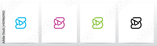 Play Symbol Outline On Letter Logo Design S