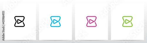 Play Symbol Outline On Letter Logo Design X