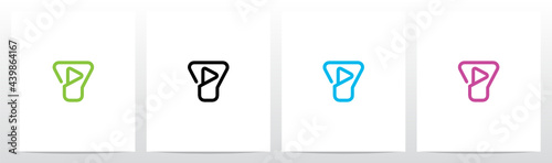 Play Symbol Outline On Letter Logo Design Y