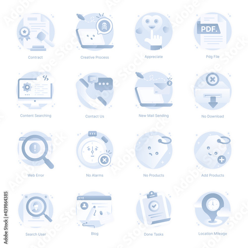 Flat Icons of Web and Interface

