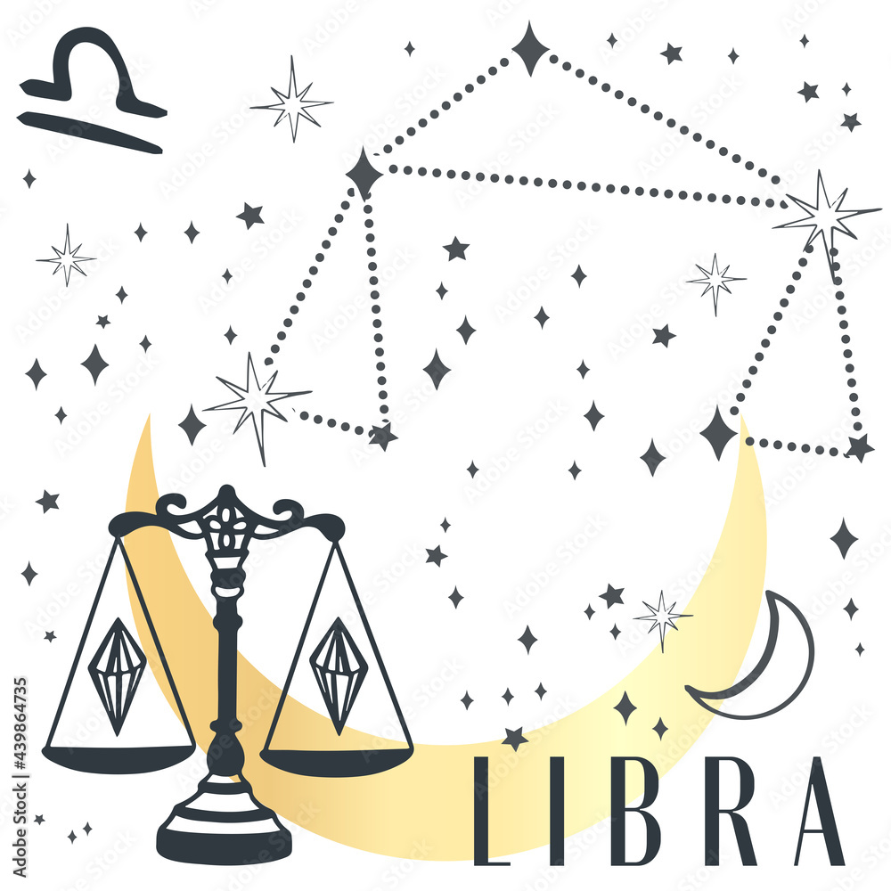 Zodiac sign libra in boho style. Trendy vector illustration. Creative decorative elegant astrology zodiac emblem template for logo. Zodiac sign libra in boho style. Trendy vector illustration. Creative decorative elegant astrology zodiac emblem template for logo.