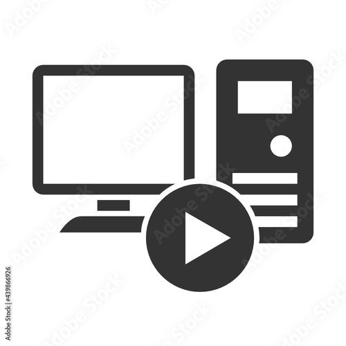 Computer solid icon.