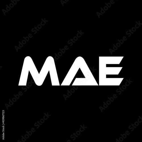 MAE letter logo design with black background in illustrator, vector logo modern alphabet font overlap style. calligraphy designs for logo, Poster, Invitation, etc.