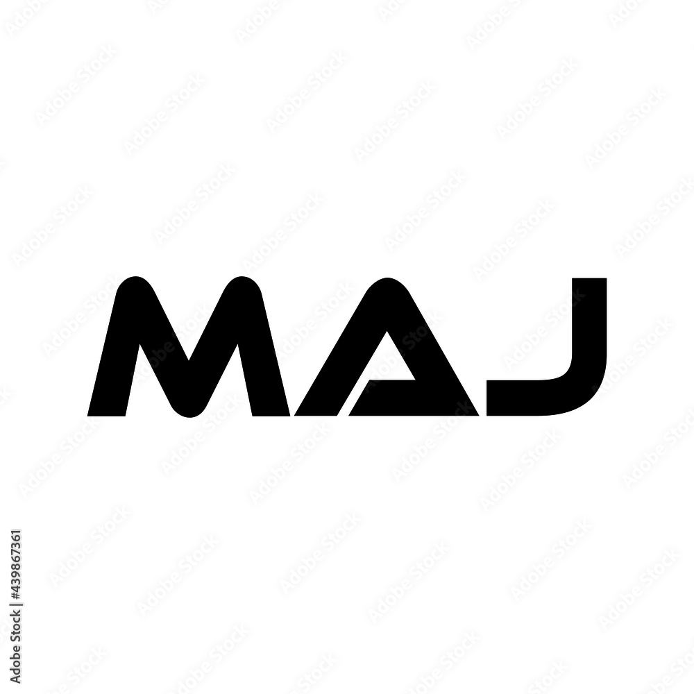 MAJ letter logo design with white background in illustrator, vector logo modern alphabet font overlap style. calligraphy designs for logo, Poster, Invitation, etc. - obrazy, fototapety, plakaty 