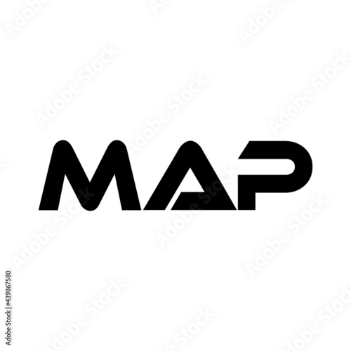 MAP letter logo design with white background in illustrator, vector logo modern alphabet font overlap style. calligraphy designs for logo, Poster, Invitation, etc.