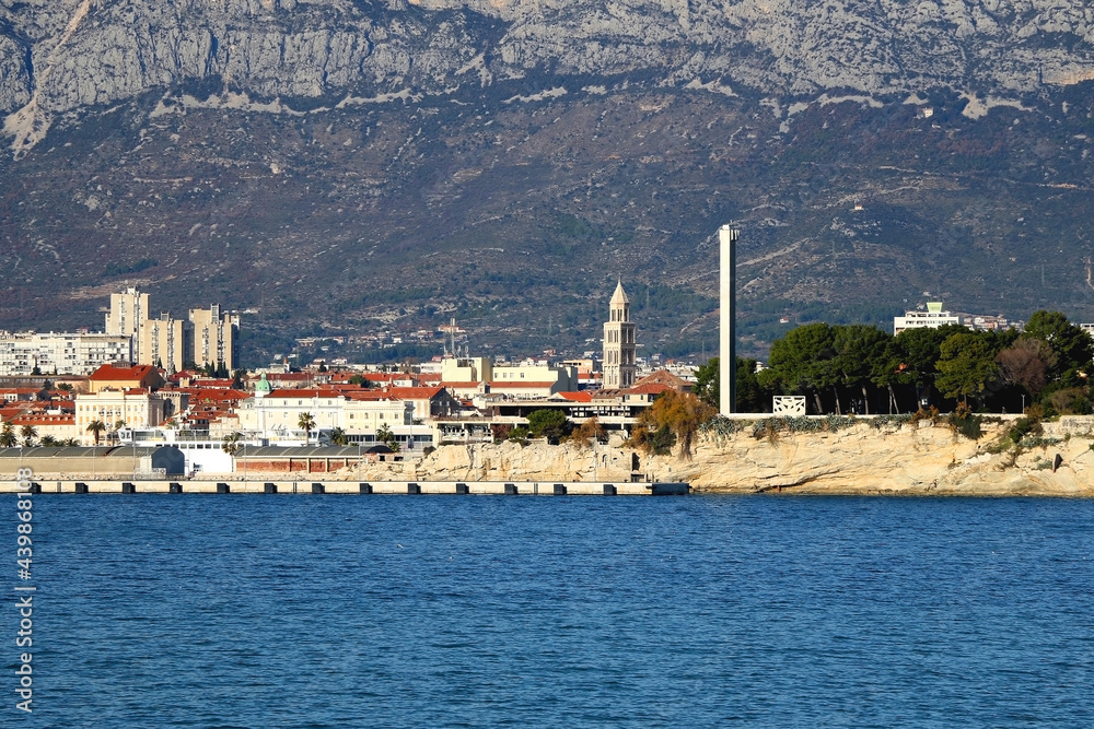 View of coast in Split, Croatia. Split is popular summer travel destination.