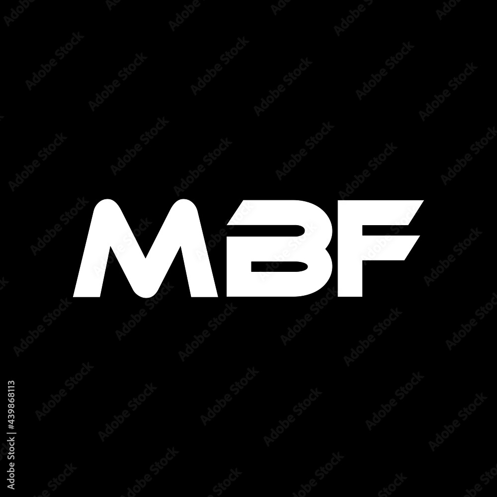 MBF letter logo design with black background in illustrator, vector logo modern alphabet font overlap style. calligraphy designs for logo, Poster, Invitation, etc.