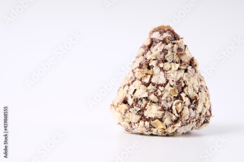 Chocolate candies on a white background. Sweets. 