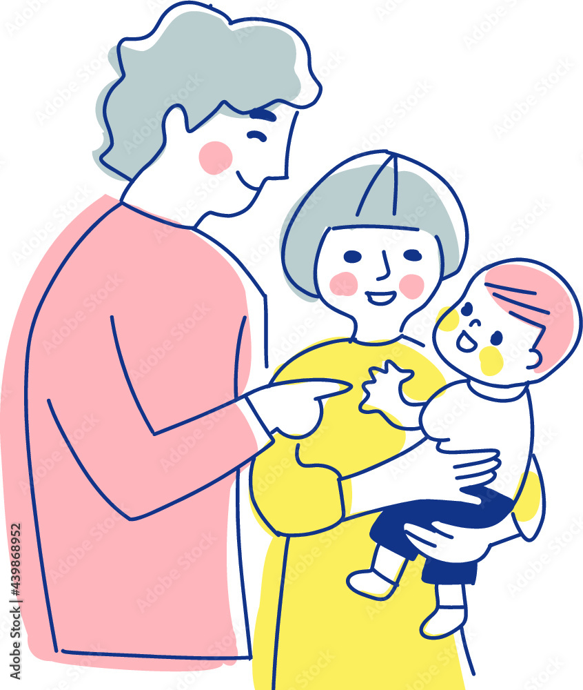 家族 赤ちゃんを抱っこするママとパパ 上半身 家族 赤ちゃんを抱っこするママとパパ 上半身