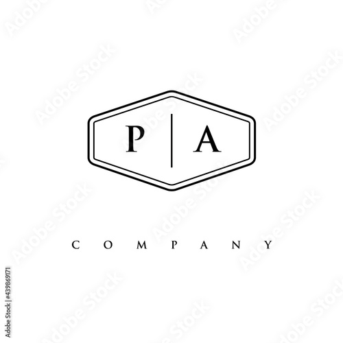 initial PA logo design vector