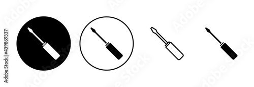 Screwdriver icon set. tools icon vector