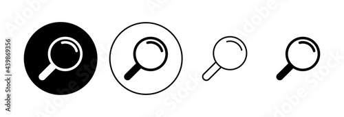 Search icon set. search magnifying glass icon