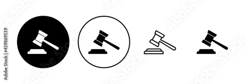 Gavel icon set. judge gavel icon vector. law icon vector. auction hammer
