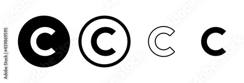 Copyright icon set. copyright symbols