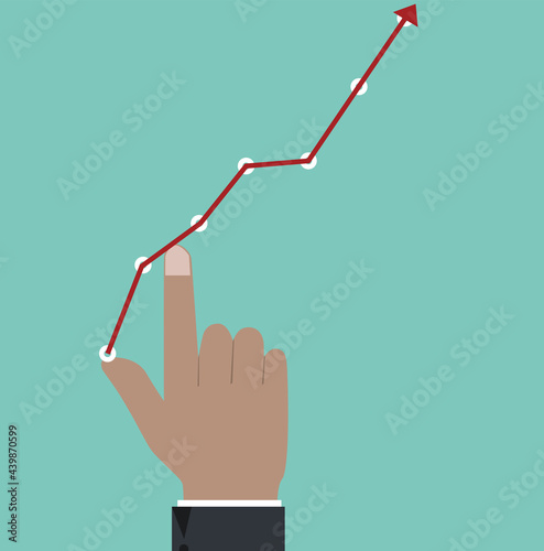 Business hand and increase graph chart,vector design