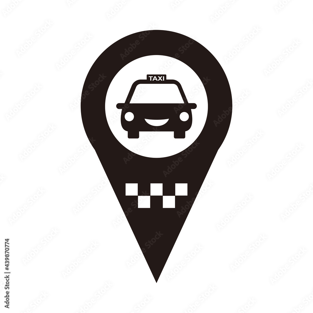 Taxi stop here, location marker icon vector illustration symbol Taxi stop here, location marker icon vector illustration symbol