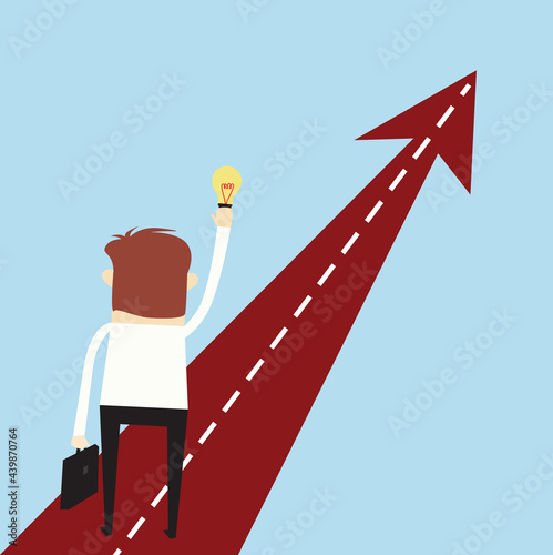Idea and succesful concept,businessman on the success road