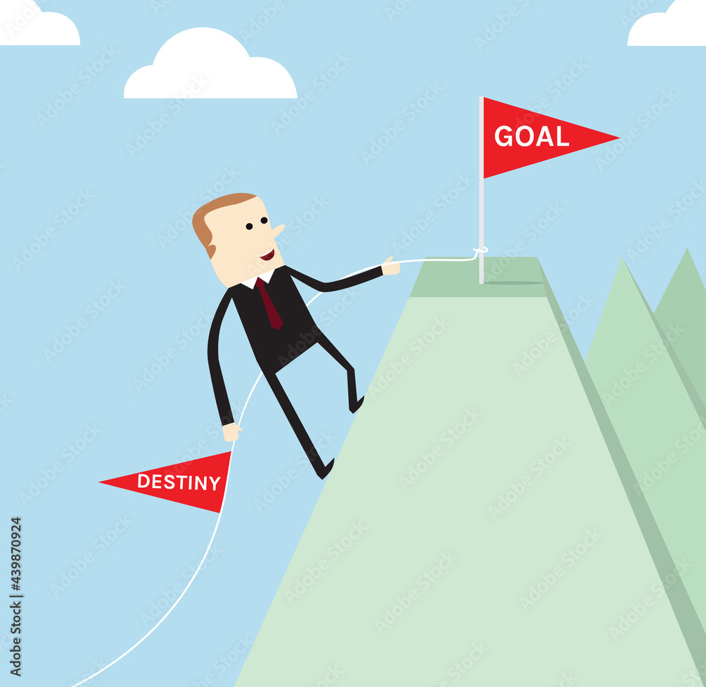 Obraz premium Business life of goal achievement, destiny and goal coceptual