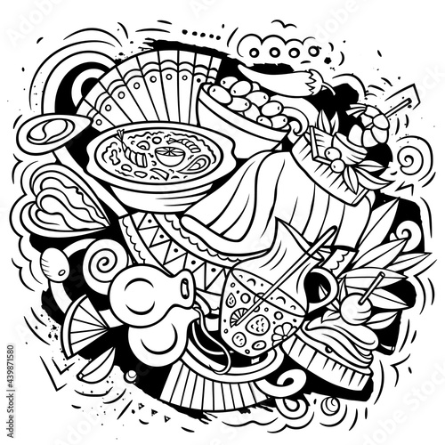 Spain hand drawn cartoon doodle illustration
