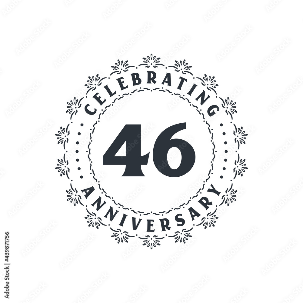 Fototapeta 46 anniversary celebration, Greetings card for 46 years anniversary