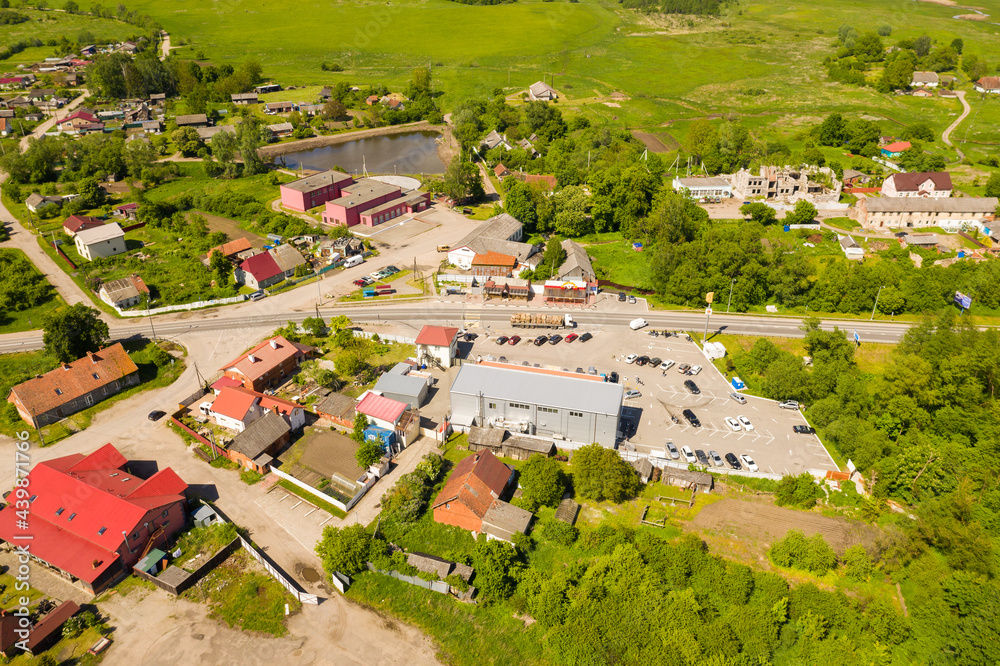 Aerial view of the Talpaki village, Kaliningrad region