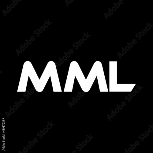 MML letter logo design with black background in illustrator, vector logo modern alphabet font overlap style. calligraphy designs for logo, Poster, Invitation, etc.