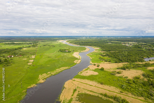 Aerial view of the canals near Polessk town, Kaliningrad region