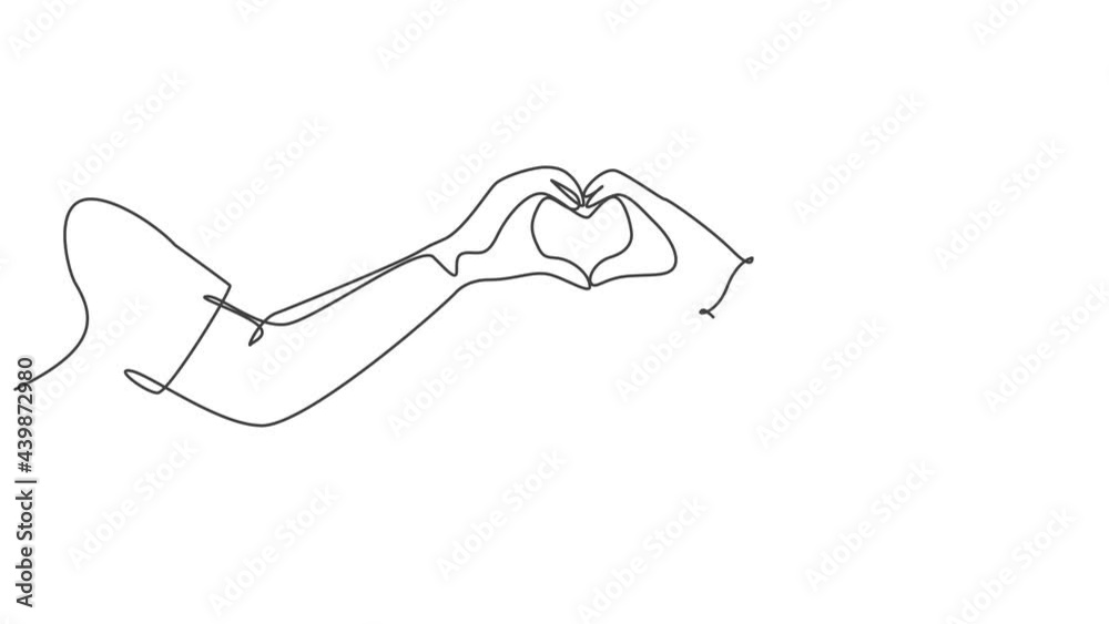 Animated self drawing of single continuous line draw cute young happy ...