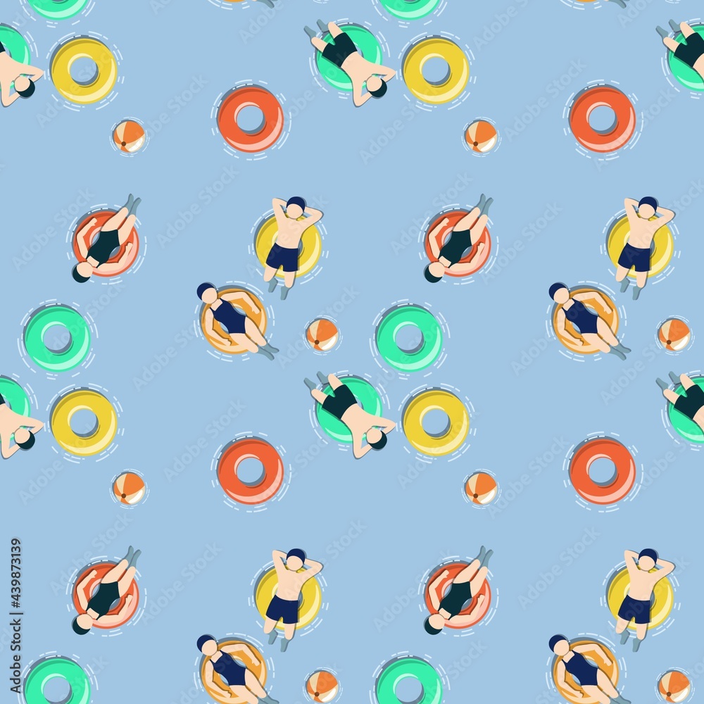 Fototapeta premium seamless pattern with swimming pool