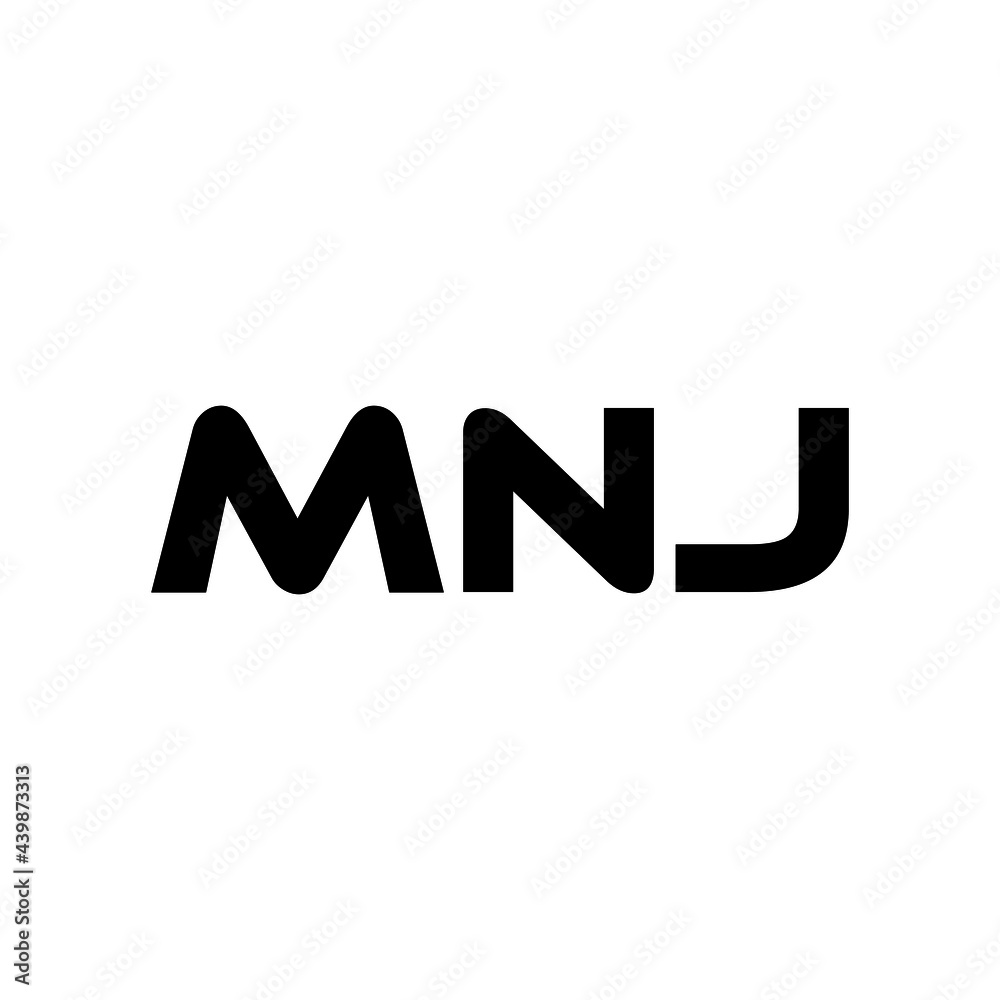 MNJ letter logo design with white background in illustrator, vector logo modern alphabet font overlap style. calligraphy designs for logo, Poster, Invitation, etc.