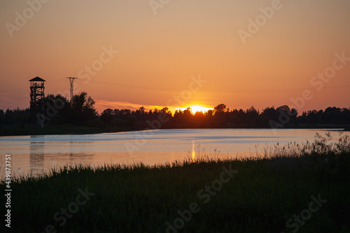 Watching the sunset from the bank of the Lielupe in Jelgava / Saulriets pie Lielupes