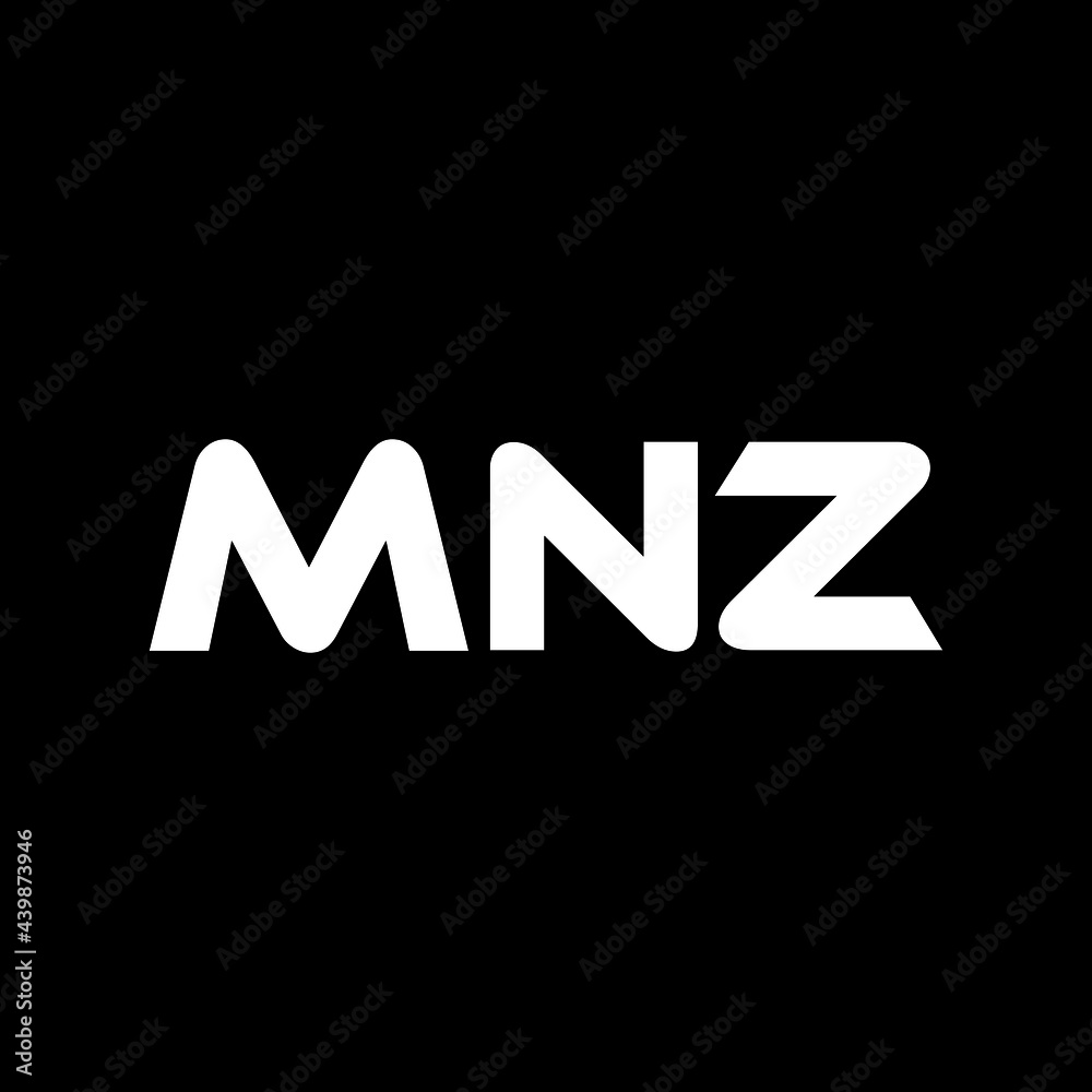 MNZ letter logo design with black background in illustrator, vector ...