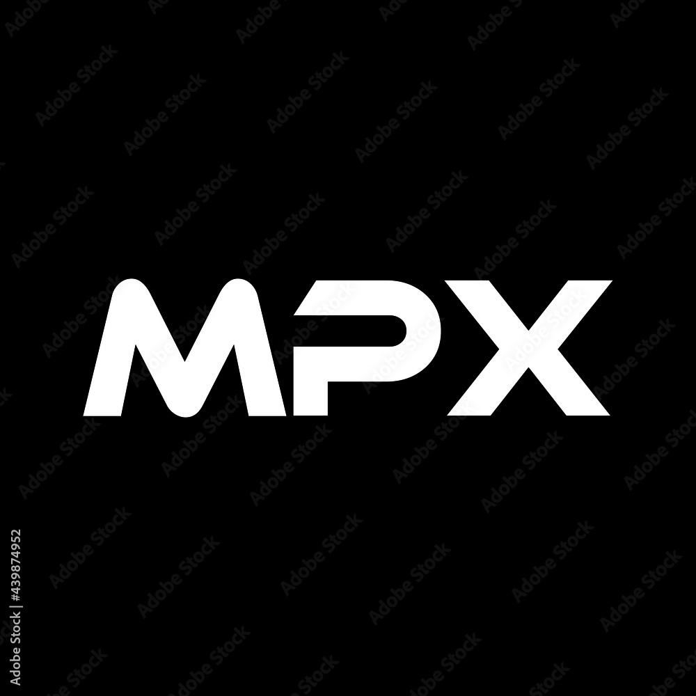 MPX letter logo design with black background in illustrator, vector ...